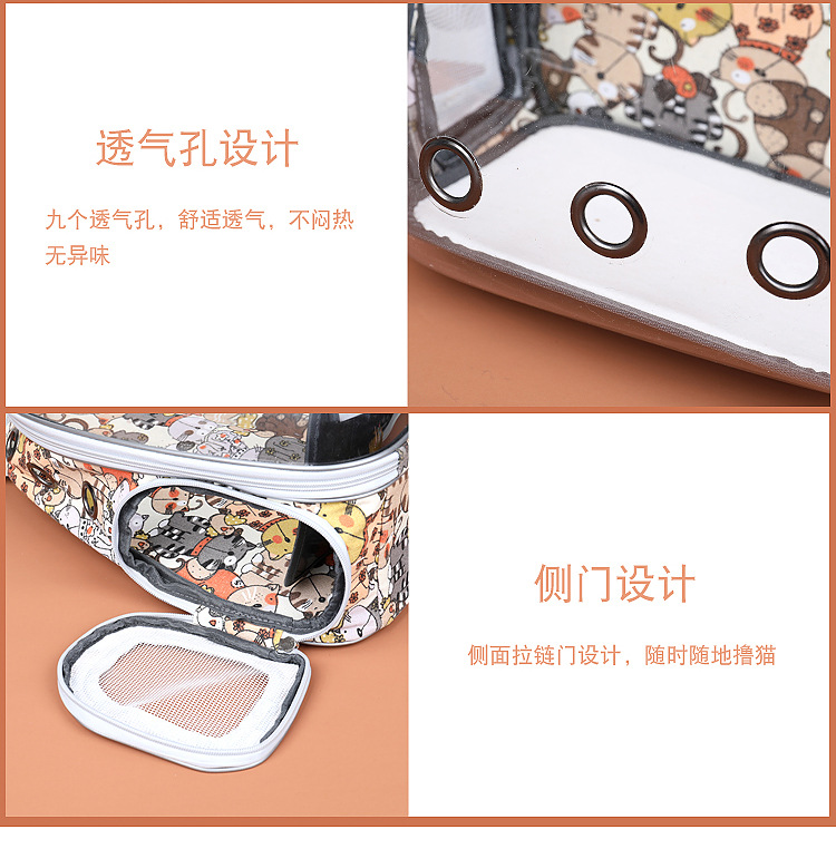 宠物双肩包透明太空舱透气猫包狗背包便携外出宠物包卡通宠物用品详情21
