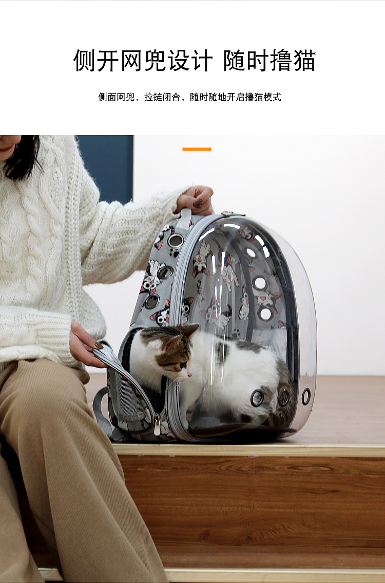宠物双肩包透明太空舱透气猫包狗背包便携外出宠物包卡通宠物用品详情11