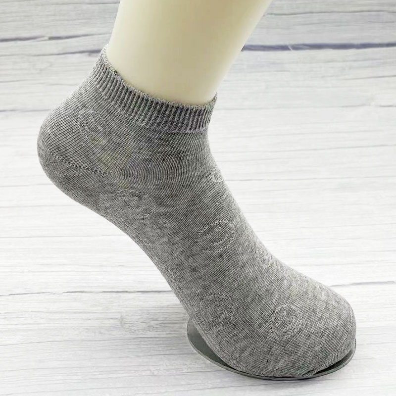 2023喜朗登夏季精梳棉女船袜 薄棉运动短袜 提花笑脸女士棉袜子22102详情6