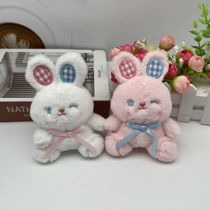 Creative girl heart beauty bunny plush doll key chain bunny doll pendant small white rabbit gift gift