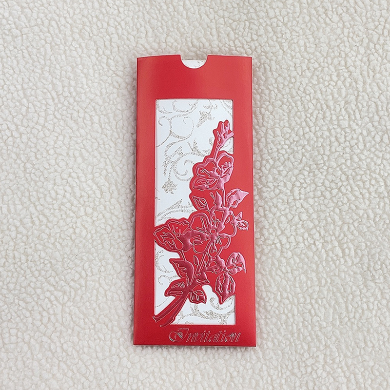 Small Fresh A Flower Hot Pearl Relief Long Pocket Invitation Wedding Invitation Birthday Invitation Factory Direct Wholesale full figure