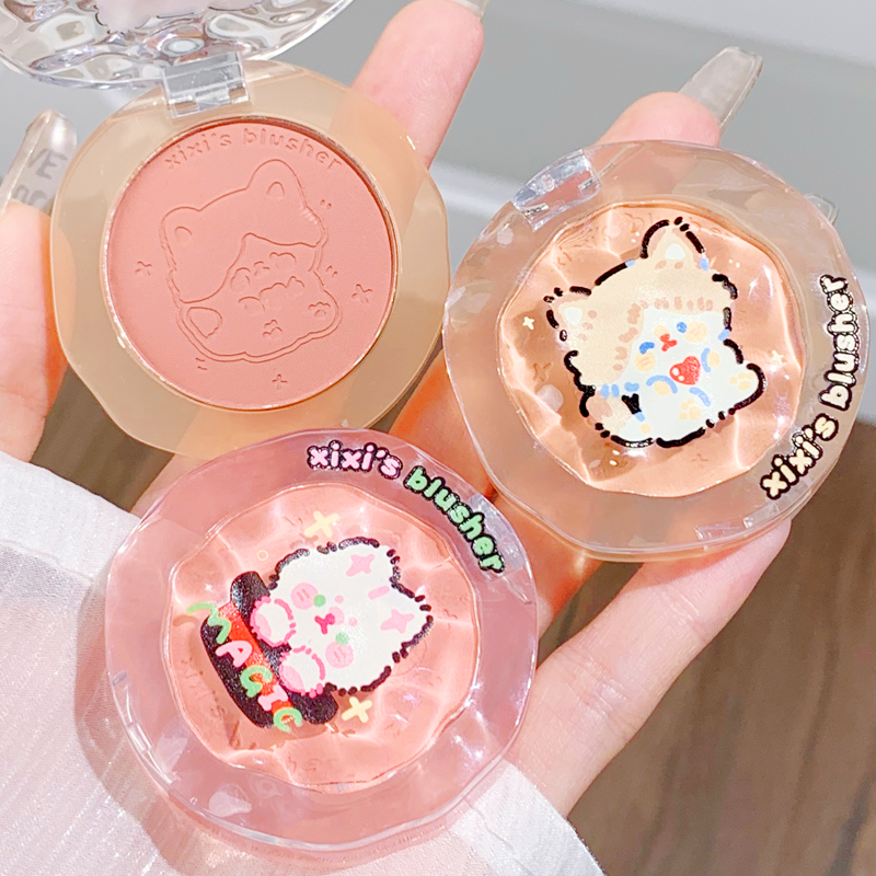 Xixi Doll Cub Atmosphere Blush Matte Velvet Color Long-Lasting Waterproof Nude Makeup Natural Milk Tea Apricot Blush