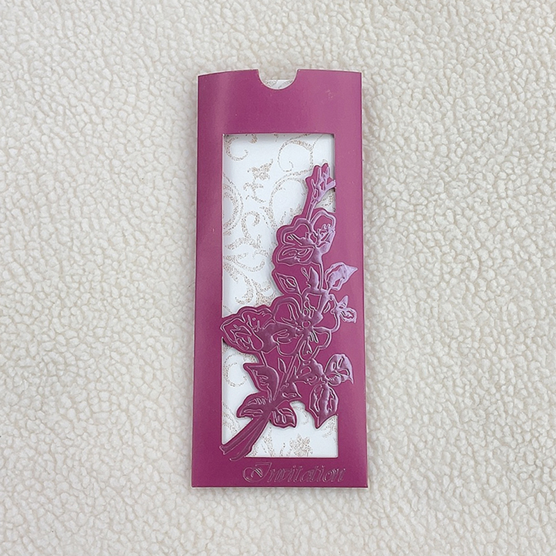 Small Fresh A Flower Hot Pearl Relief Long Pocket Invitation Wedding Invitation Birthday Invitation Factory Direct Wholesale Specification drawing
