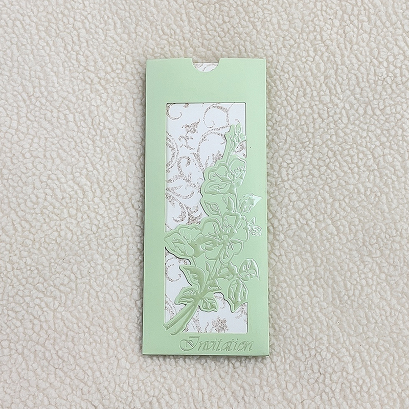 Small Fresh A Flower Hot Pearl Relief Long Pocket Invitation Wedding Invitation Birthday Invitation Factory Direct Wholesale details Picture