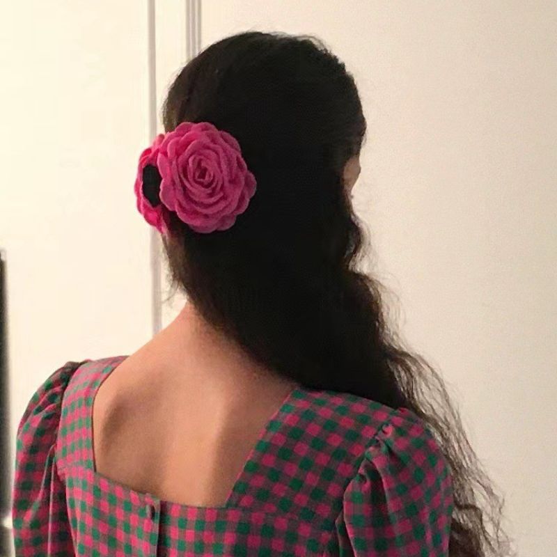 Niche Design Caro The Same Rose Grab Shark Clip Blogger Recommended French Girl Hair Accessories Item Picture