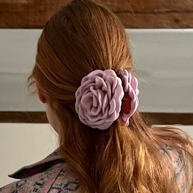 Niche Design Caro The Same Rose Grab Shark Clip Blogger Recommended French Girl Hair Accessories details Picture