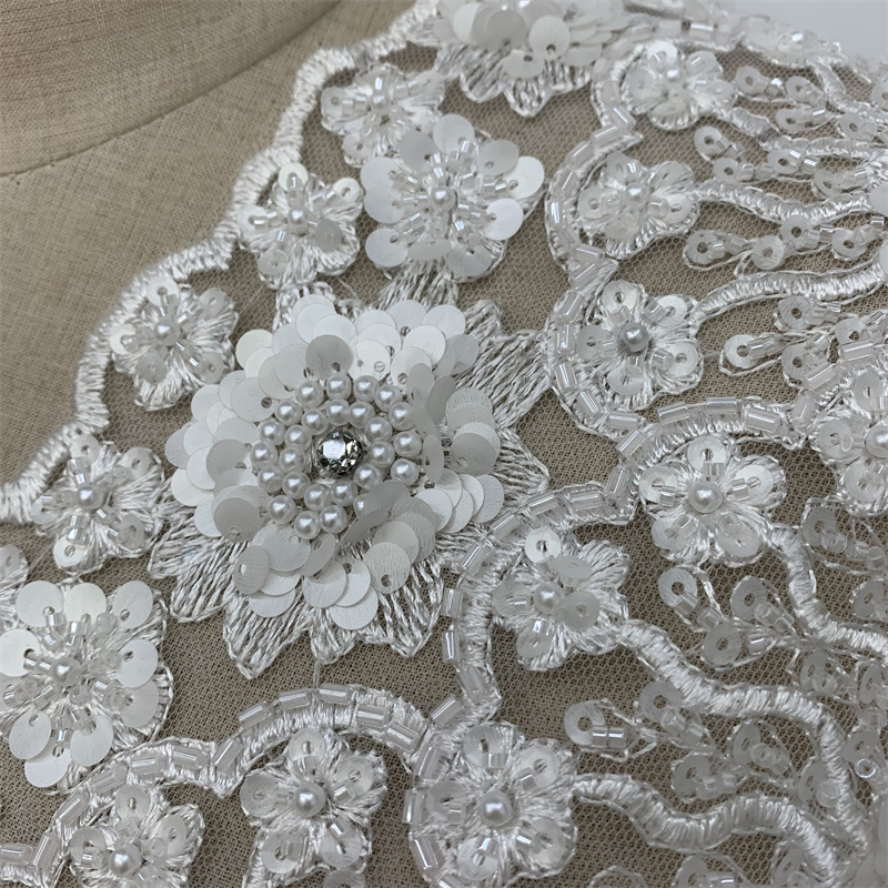 Sequined embroidery, applique, bubble bead, barcode, wedding dress, evening gown, clothing accessories and accessories Specification image