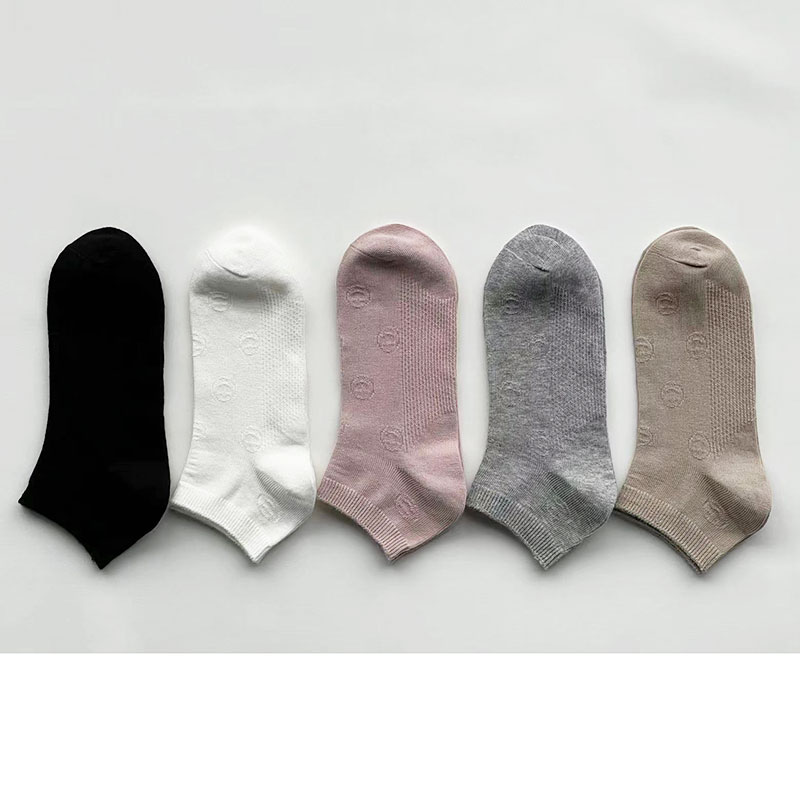 2023喜朗登夏季精梳棉女船袜 薄棉运动短袜 提花笑脸女士棉袜子22102详情4