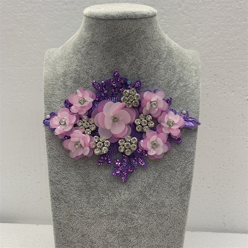 DIY wedding dress, formal wear, accessories and accessories with three-dimensional diamond-shaped flowers pic 6
