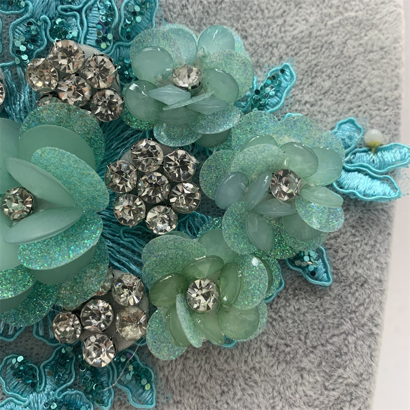 DIY wedding dress, formal wear, accessories and accessories with three-dimensional diamond-shaped flowers pic 10