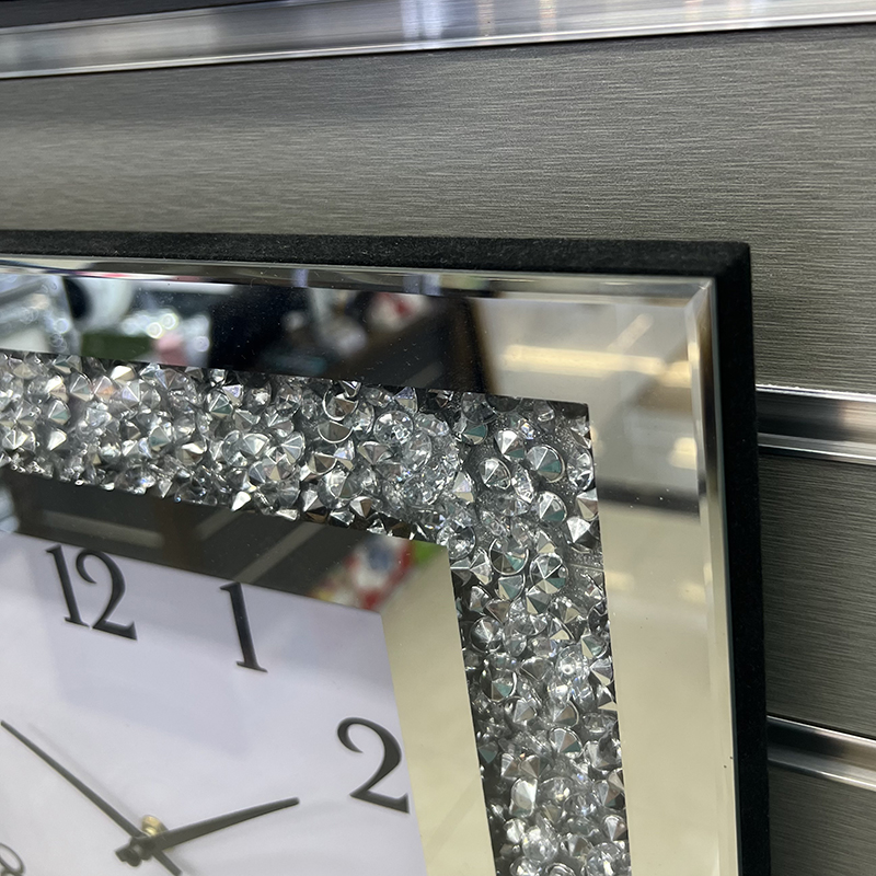 Cross-Border Simple Art Wall Hanging Clock Digital Square Home Living Room Quartz Clock Silent Clock Manufacturers Wholesale Mirror Wall Clock Wall Clock Broken Diamond Clock Decorative Wooden Craft Wall Clock Foreign Trade Amazon Clock Specification drawing