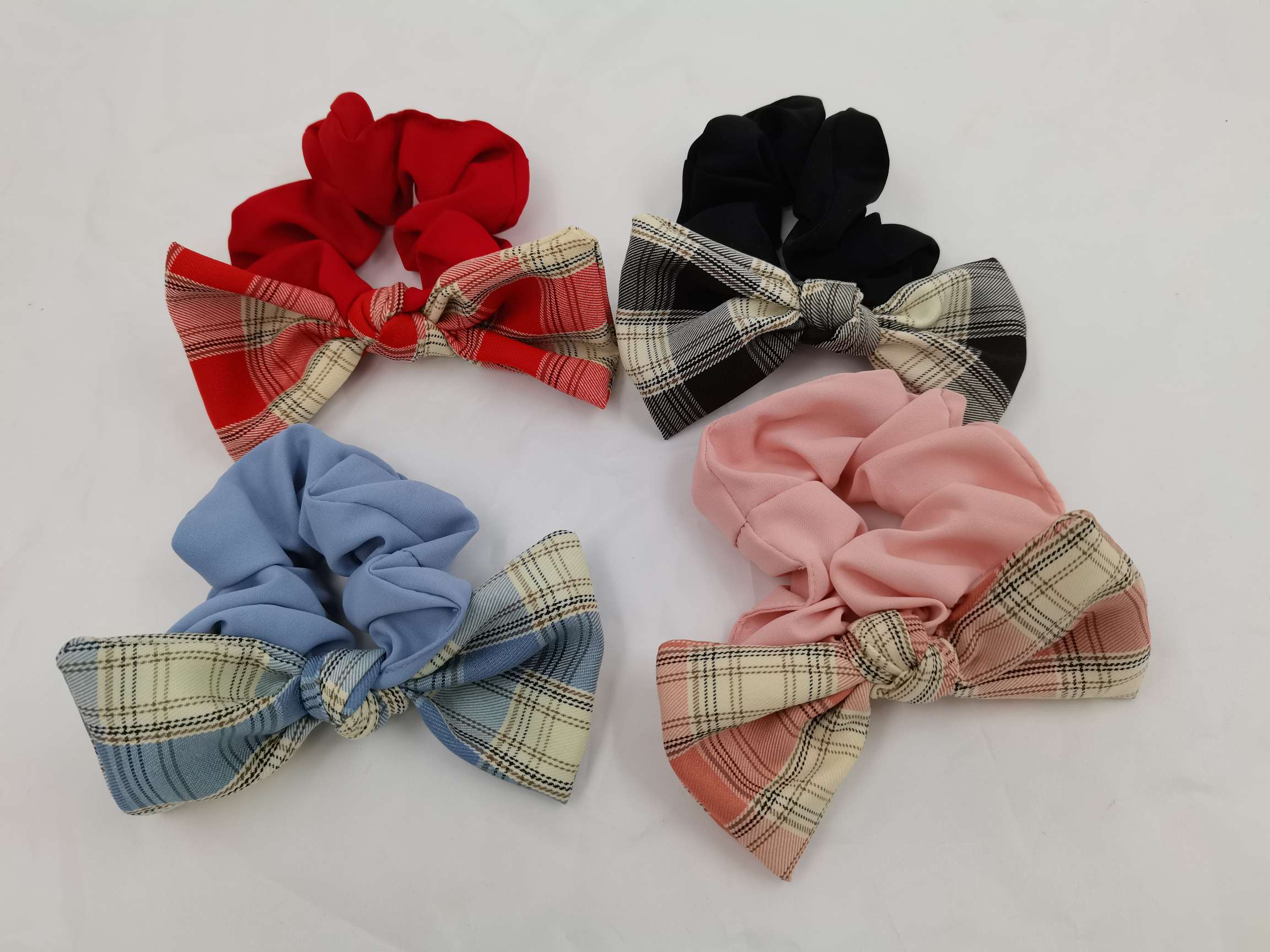 2023 Hao Hao jewelry monochrome check hair band bow head rope large bowel hair rope