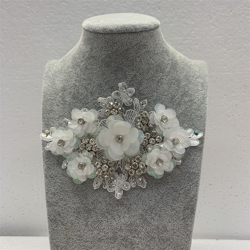 DIY wedding dress, formal wear, accessories and accessories with three-dimensional diamond-shaped flowers pic 1