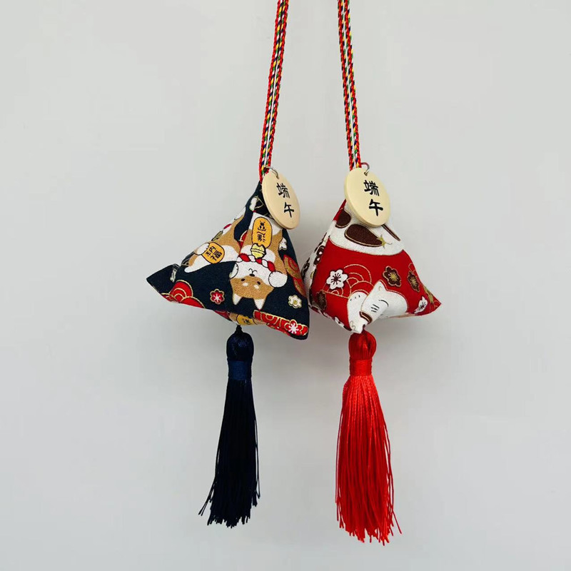 Ancient Xiangman Dragon Boat Festival Sachet Sachet Mugwort Carbon Triangle Zongzi Pure Mugwort Natural Bamboo Charcoal Aromatherapy Tassel Pendant Gift Gift Zyb-36 details Picture