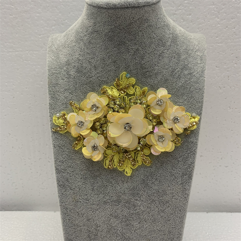 DIY wedding dress, formal wear, accessories and accessories with three-dimensional diamond-shaped flowers pic 2