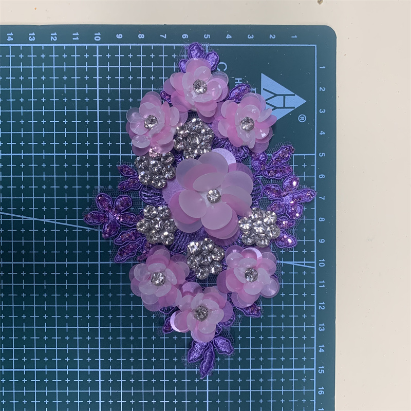 DIY wedding dress, formal wear, accessories and accessories with three-dimensional diamond-shaped flowers pic 13