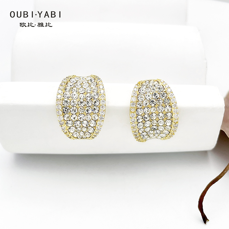 Obi new S925 silver needle earrings wholesale fashion female earrings temperament simple everything with Japanese and Korean personality full figure