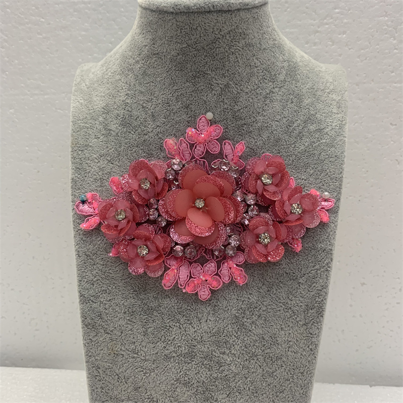 DIY wedding dress, formal wear, accessories and accessories with three-dimensional diamond-shaped flowers pic 5