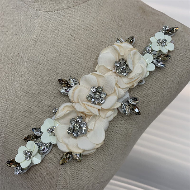 立体花朵 镶钻亮片花边 服装服饰辅料配件详情7