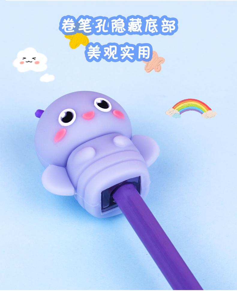 weibo Weibo Firefly Silicone Pencil sharpener, Cute Student Stationery Pencil sharpener, Manual PVC Pencil sharpener wholesale pic 4