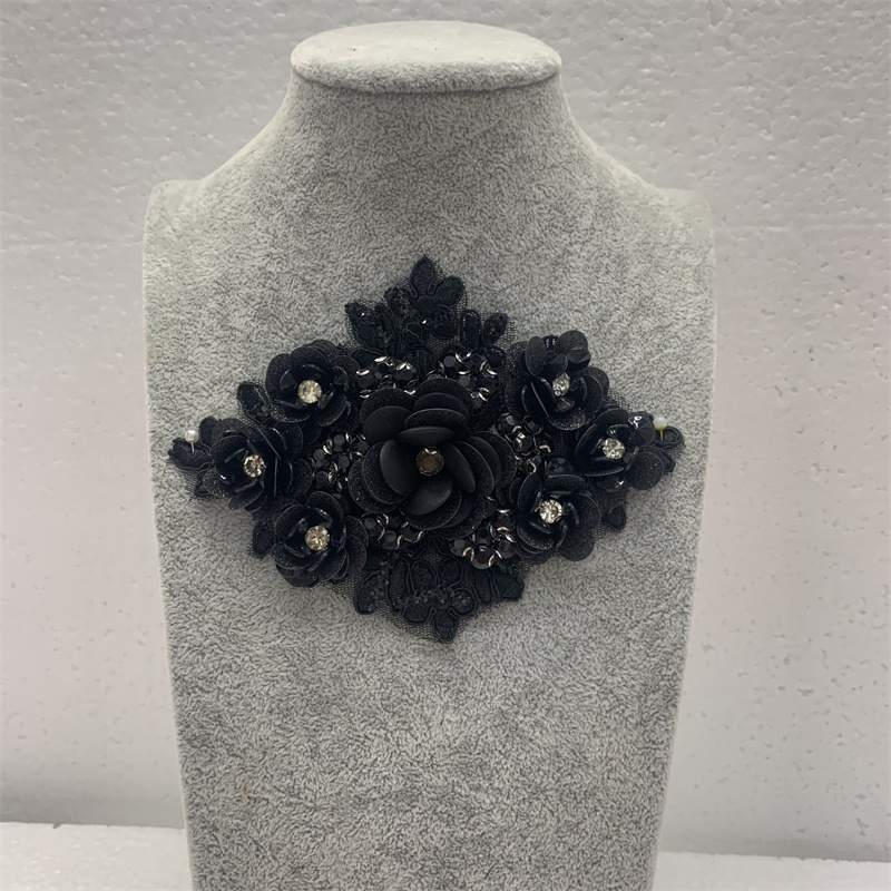 DIY wedding dress, formal wear, accessories and accessories with three-dimensional diamond-shaped flowers pic 3