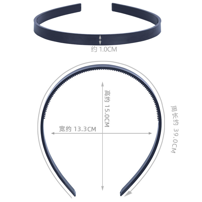 Handmade Christmas Diy Fishbone Braid Fake Headband Black Flat Wool Embryo Sharp Teeth Staircase Teeth Headband Specification drawing