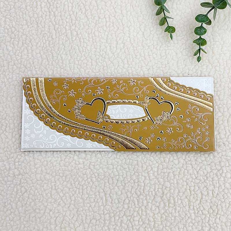 Factory direct sales new gold white double love hot stamping flowers embossed elegant wedding invitations banquet invitations birthday cards business invitations custom wholesale