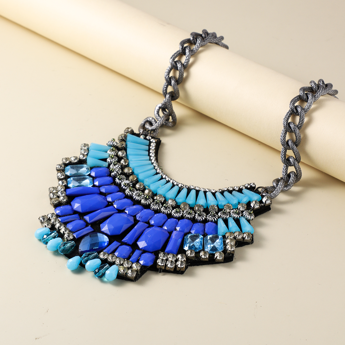 Cross-border Europe and the United States fashion Bohemia selling multi-layer necklace blue