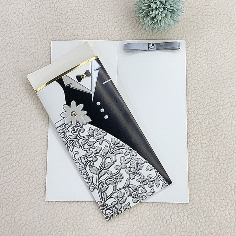 Manufacturers Direct Custom High-End Bride And Groom Relief Three-Dimensional Wedding Invitations Invitations Wholesale Specification drawing