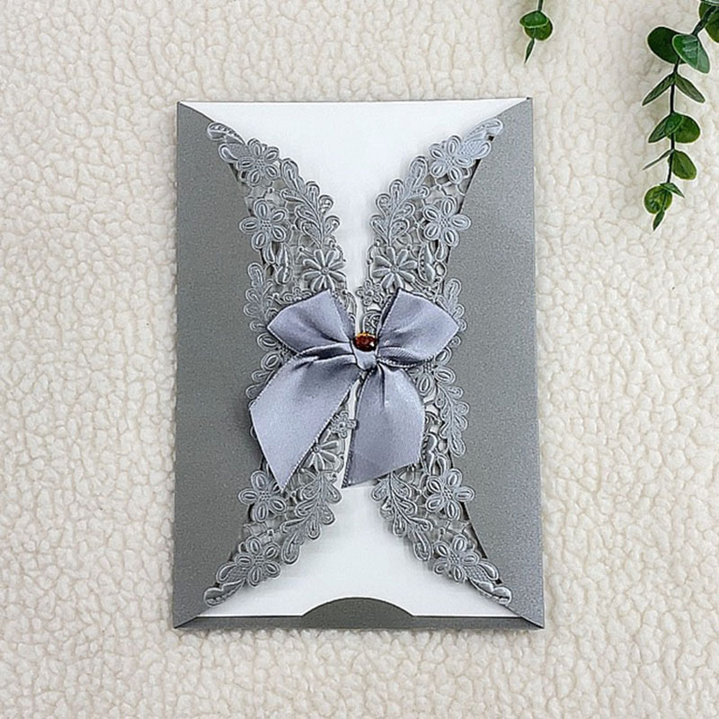 Manufacturers direct laser hollowing exquisite bow wedding invitations banquet invitations birthday cards business invitations customized wholesale