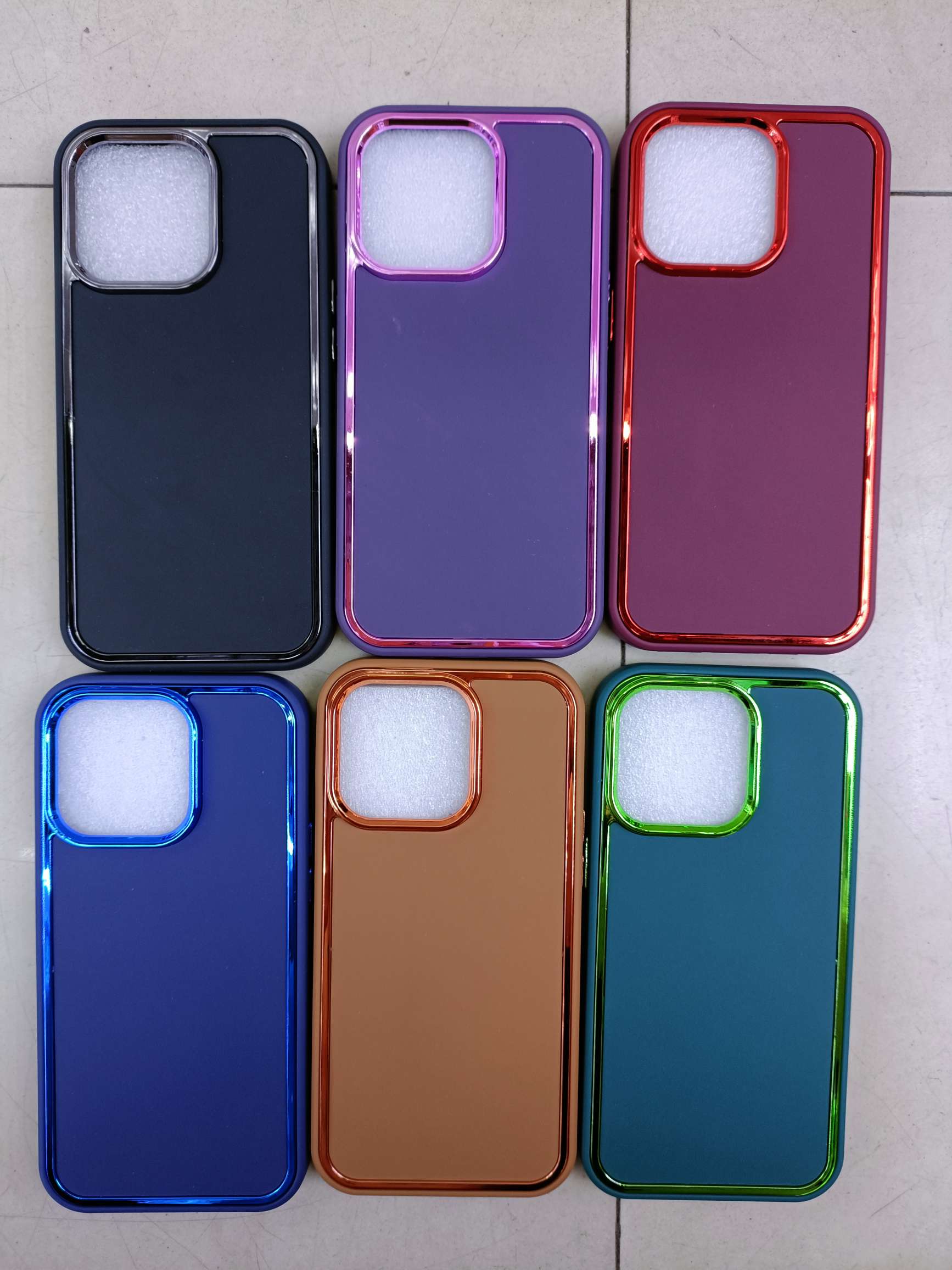Electroplated frame key cell phone case