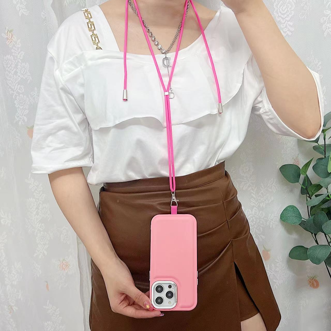 彩色手机挂绳可调节长短可拆卸手机挂绳垫片万能手机挂绳斜挎防丢挂脖绳工作证挂绳详情7