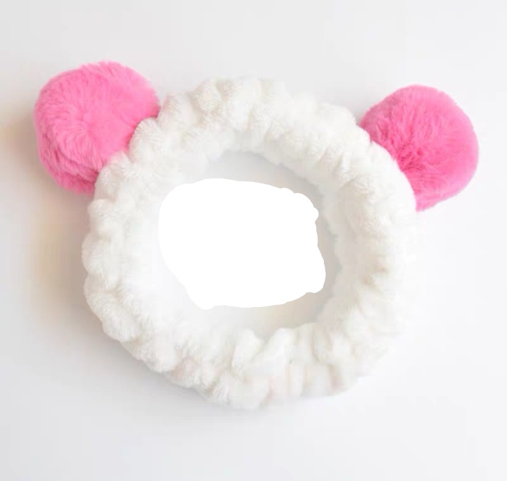 Rabbit Hair Big Hair Ball Face Wash Hair Band Seven Colors Application Scenario