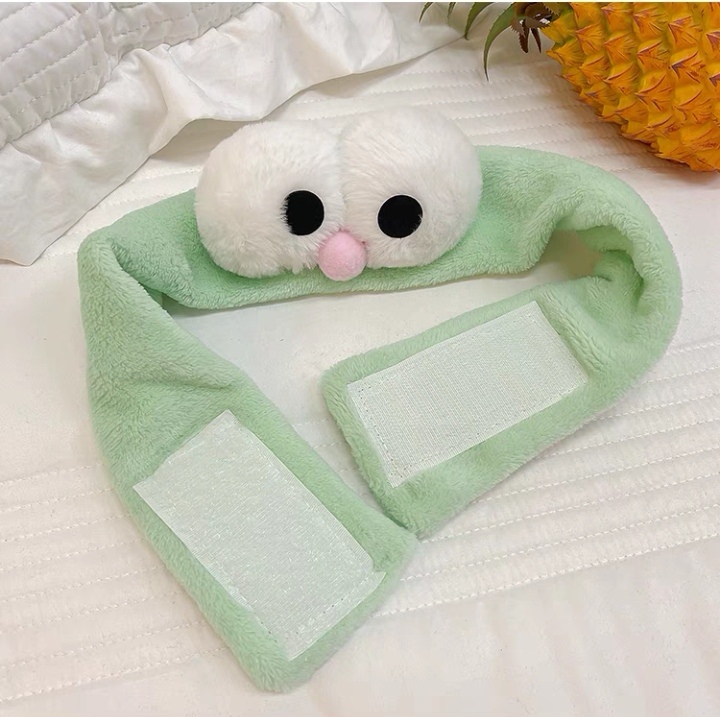 Cute Big Eyes Green Postpartum Face Wash Headband Specification drawing