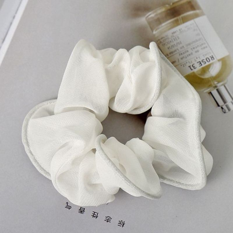 New Korean-style fashionable printed fabric hair band, women's rubber band with pearl pendant hair band, customizable