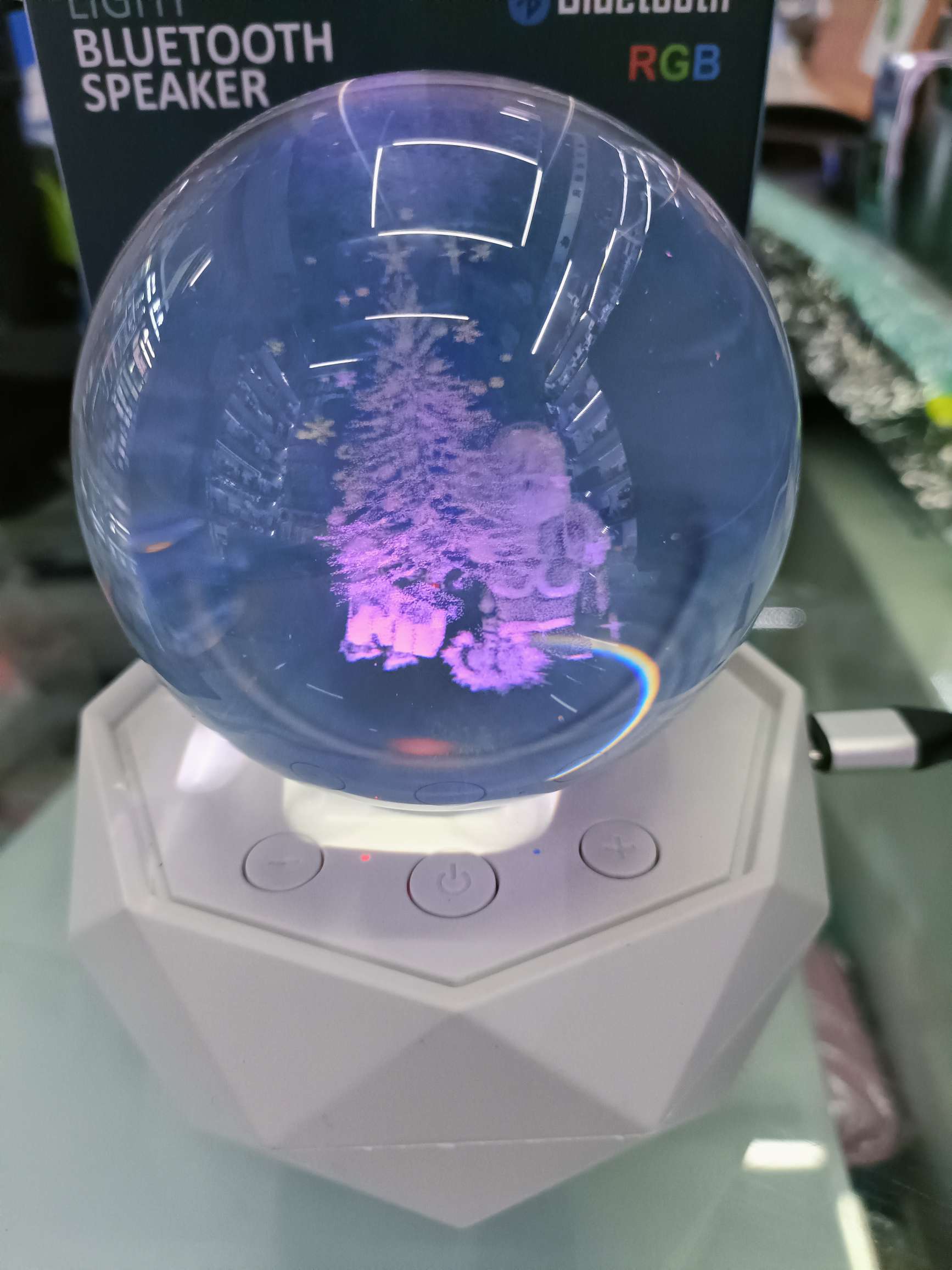 Crystal ball Octagonal lamp holder Bluetooth speaker crystal ball pattern variety Item Picture