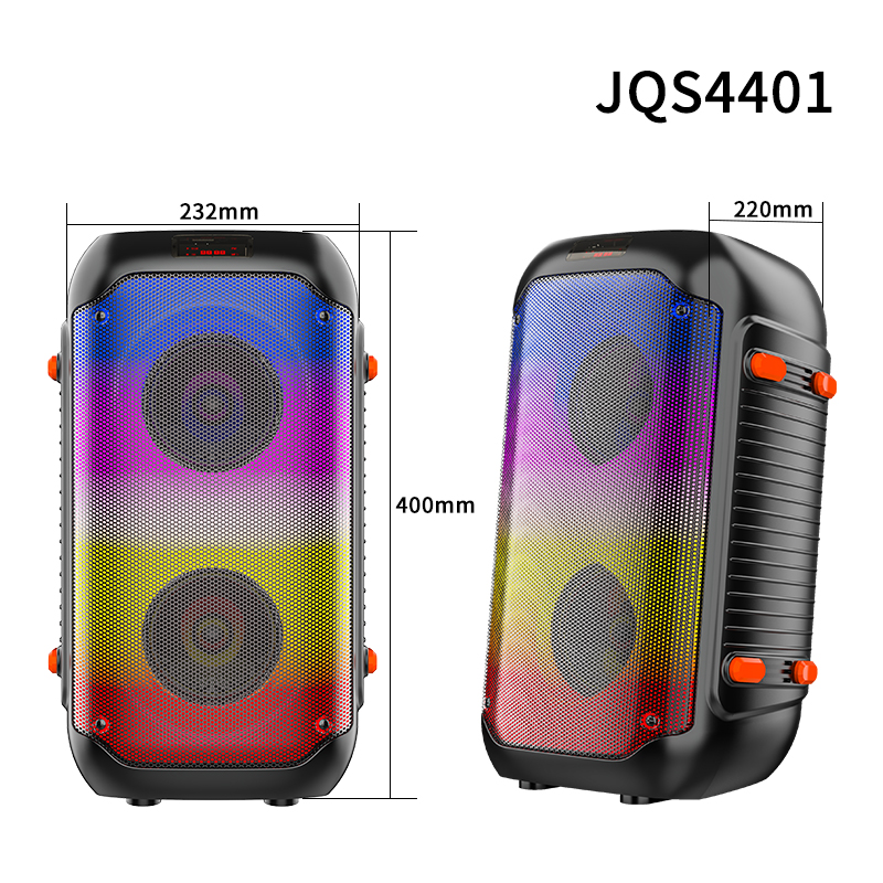 JQS-4401 2*4寸系列便携式音箱蓝牙无线音响收音机有线麦