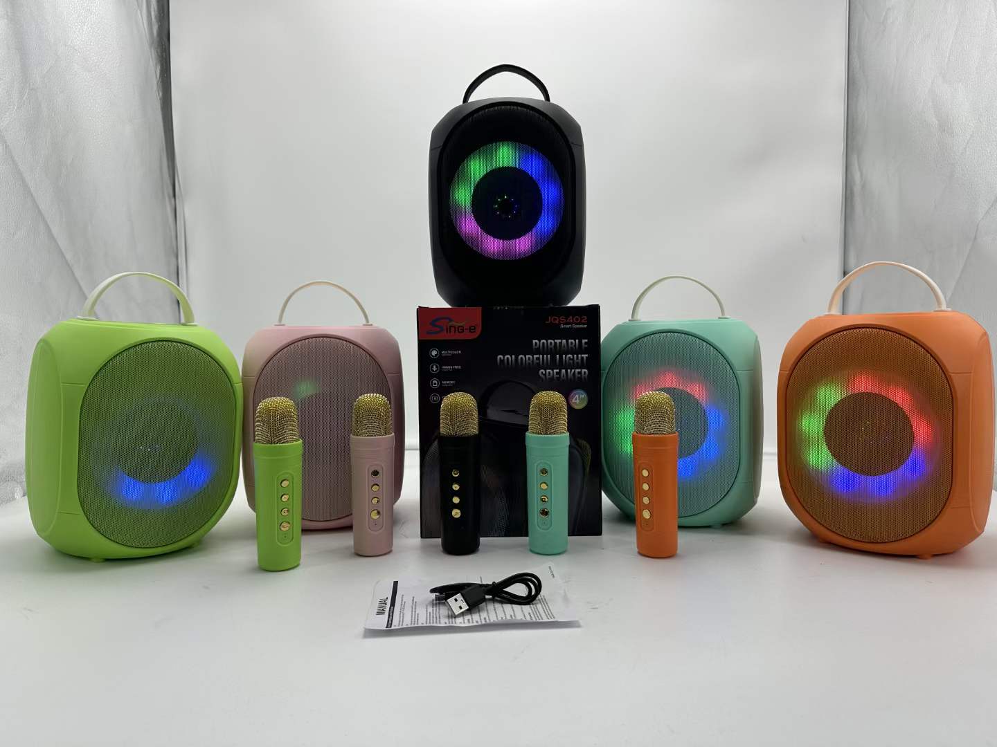 JQS-402 4寸系列便携式音箱蓝牙无线音响收音机无线麦详情4