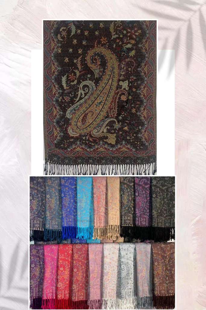Foreign Trade National Style Jacquard Cashew Fringed Shawl New Autumn And Winter Women's Long Scarf Pashmina Scarf Specification drawing