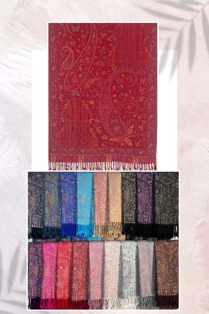 Foreign Trade National Style Jacquard Cashew Fringed Shawl New Autumn And Winter Women's Long Scarf Pashmina Scarf Application Scenario