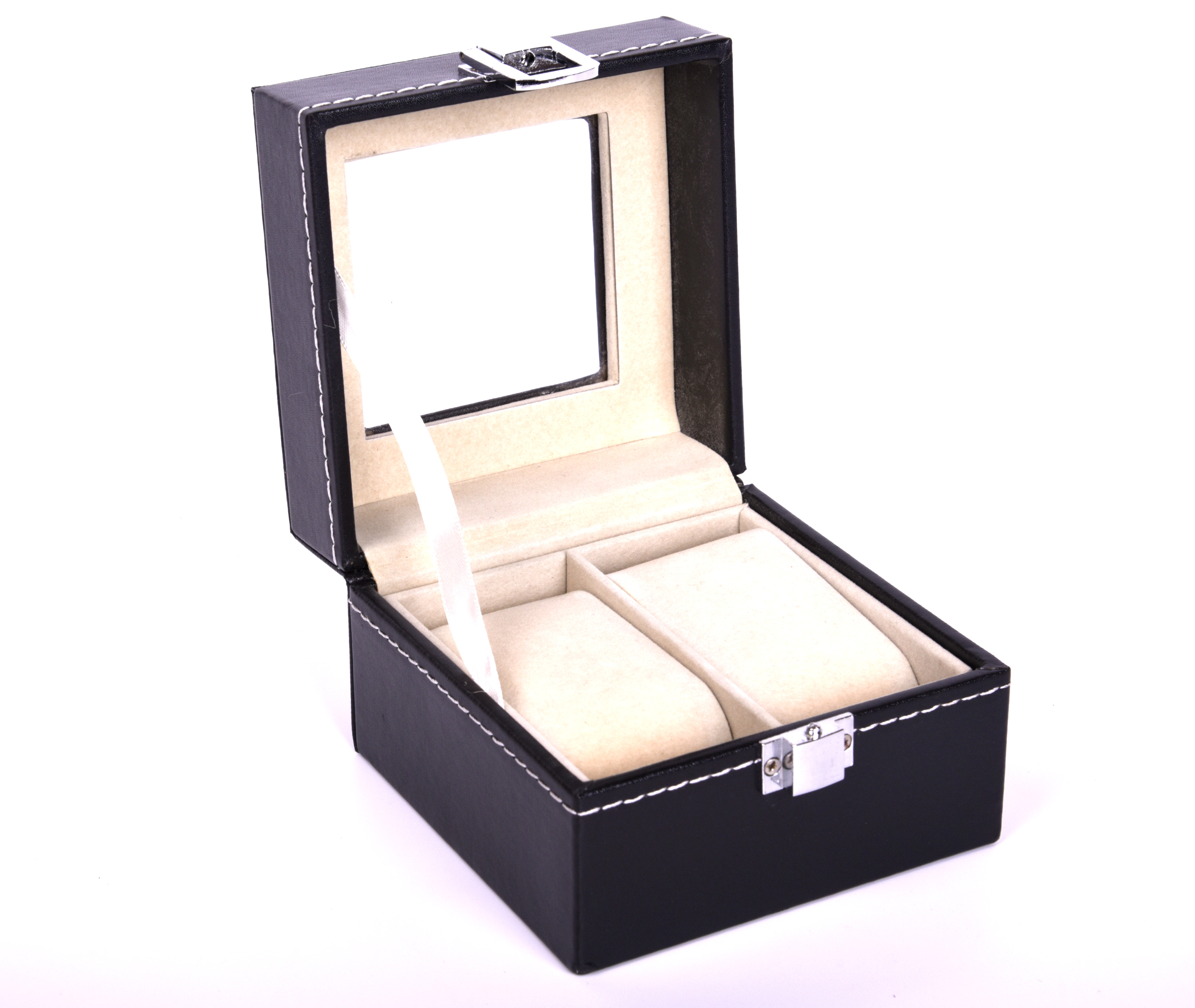 Two Watch Storage Flannelette Pu Leather Storage Watch Box Storage Box Gift Box Specification drawing