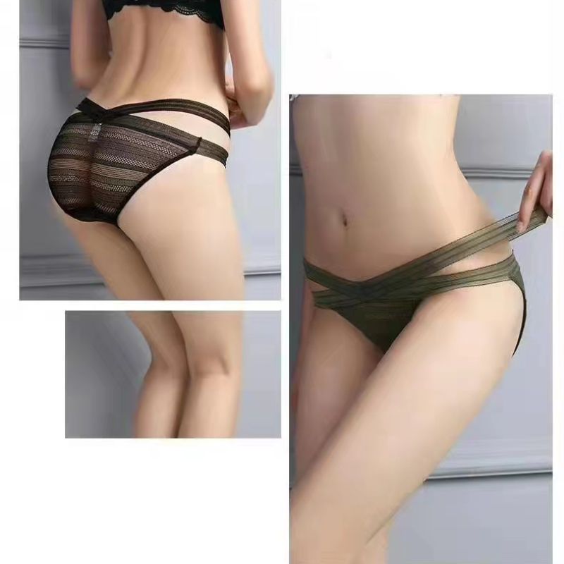The Mystery of the Magic Box Women's Lace Transparent Thin Comfortable side-strap triangle pants details Picture