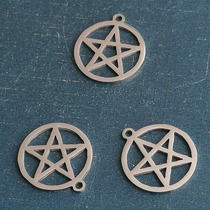 Cross-border stainless steel Pentagram necklace Pendant Titanium steel Tarot card Magic Star Array DIY accessories
