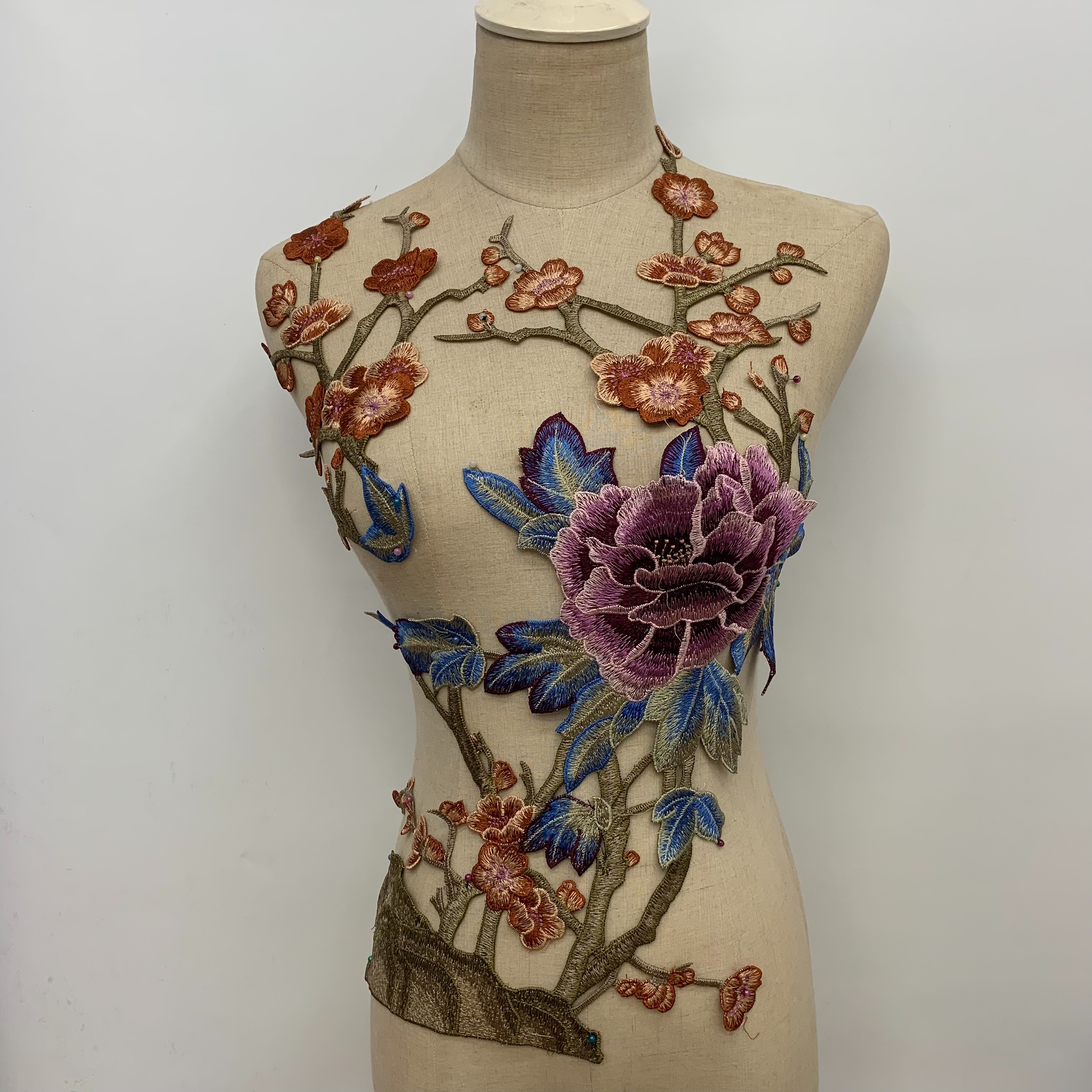 Chinese-style floral embroidery large cheongsam and Hanfu embroidered stickers decorative clothing accessories pic 1