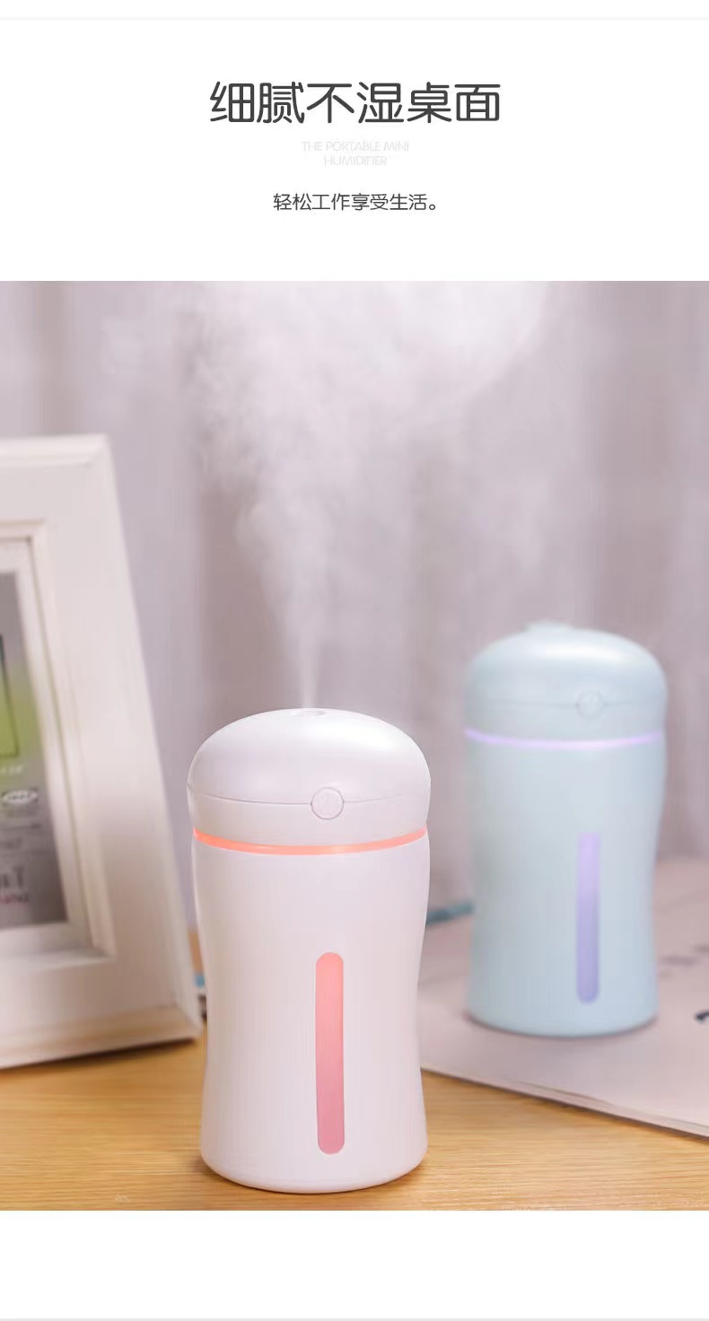 USB迷你加湿器七彩灯光卧室内车载空气净化器雾化保湿补水喷雾机详情8