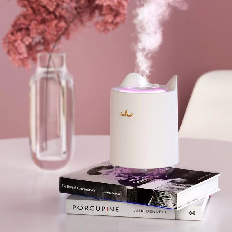 创意猫咪加湿器USB家用桌面静音补水将噪小型加湿器迷你氛围夜灯详情6
