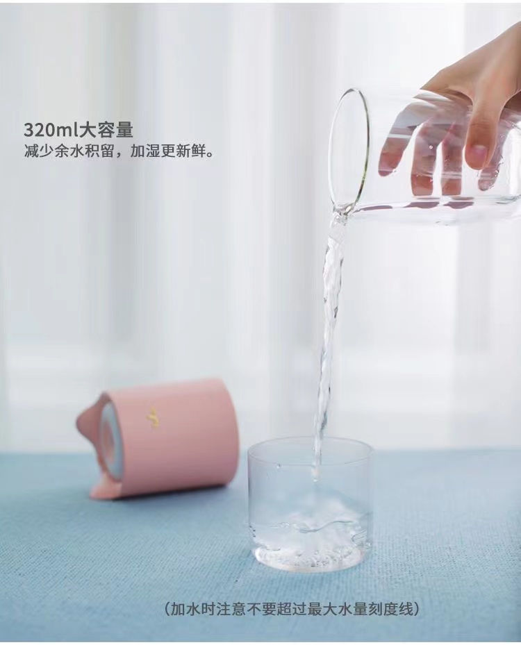 创意猫咪加湿器USB家用桌面静音补水将噪小型加湿器迷你氛围夜灯详情12