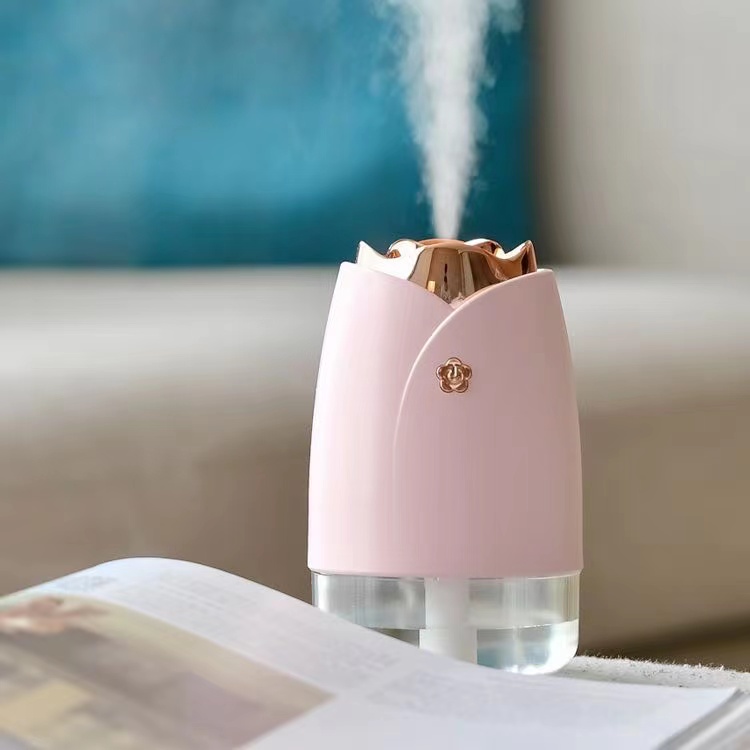 创意玫瑰USB迷你加湿器大喷雾静音雾化空气净化车载卧室保湿详情1