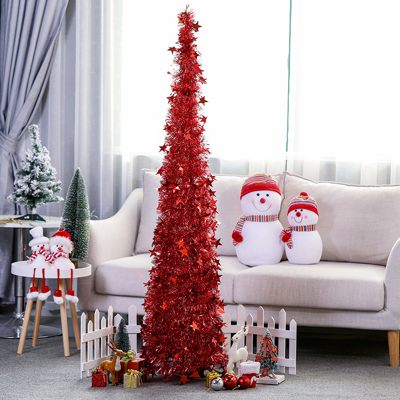Creative Christmas items Ribbon Christmas tree Retractable folding Christmas decorative tree ornament tree