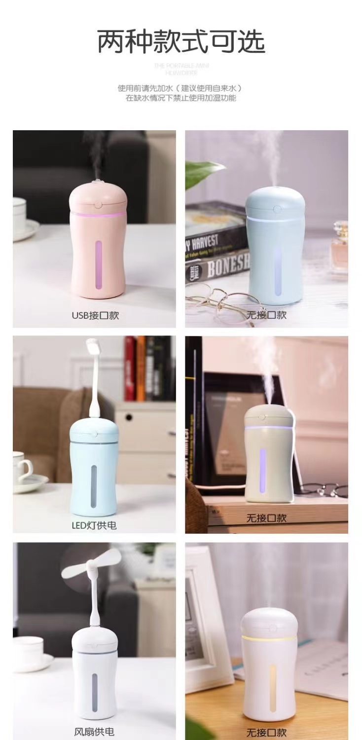 USB迷你加湿器七彩灯光卧室内车载空气净化器雾化保湿补水喷雾机详情14